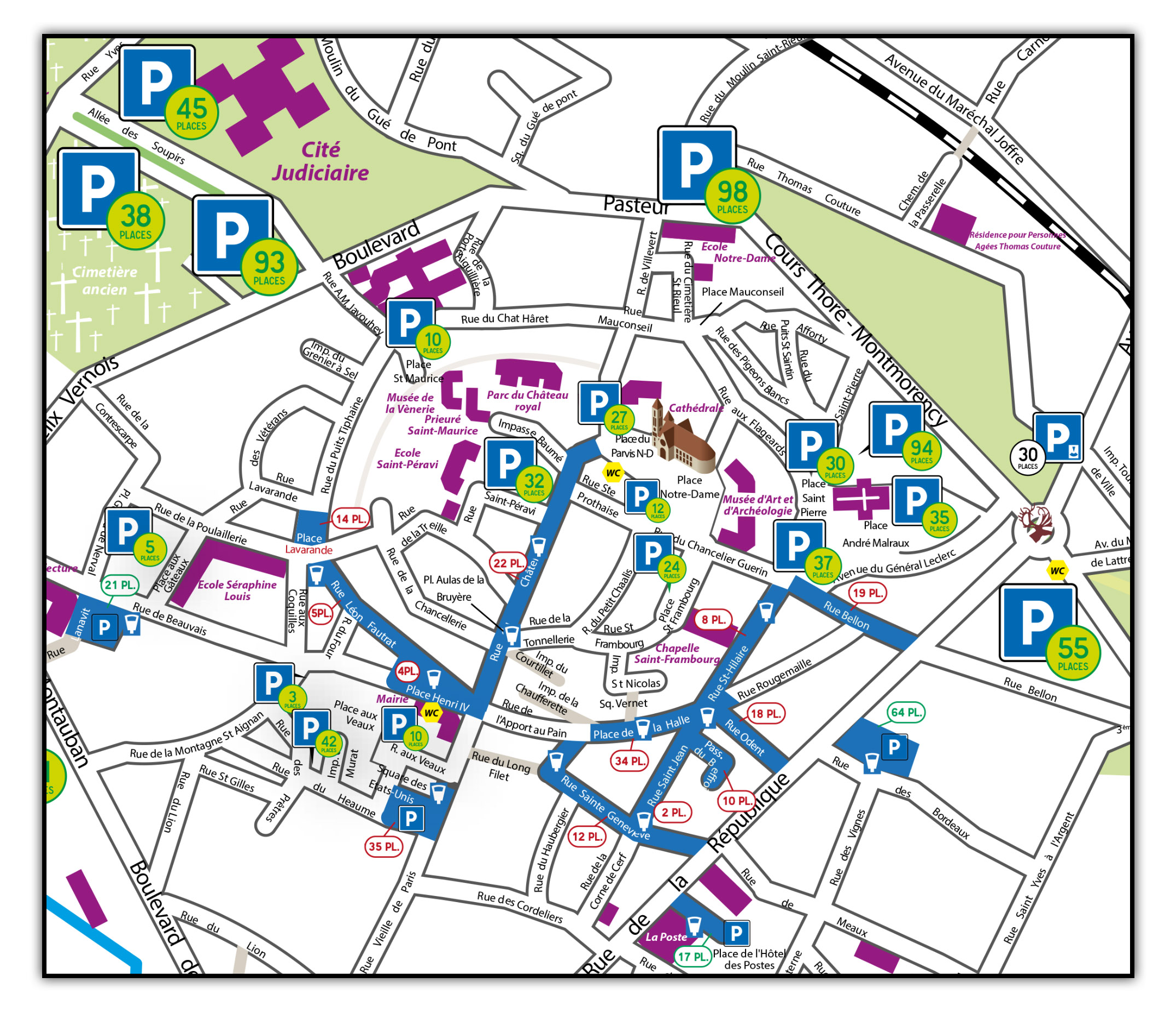 Ville de Senlis - PLAN STATIONNEMENT - zone bleue 2020-06-01