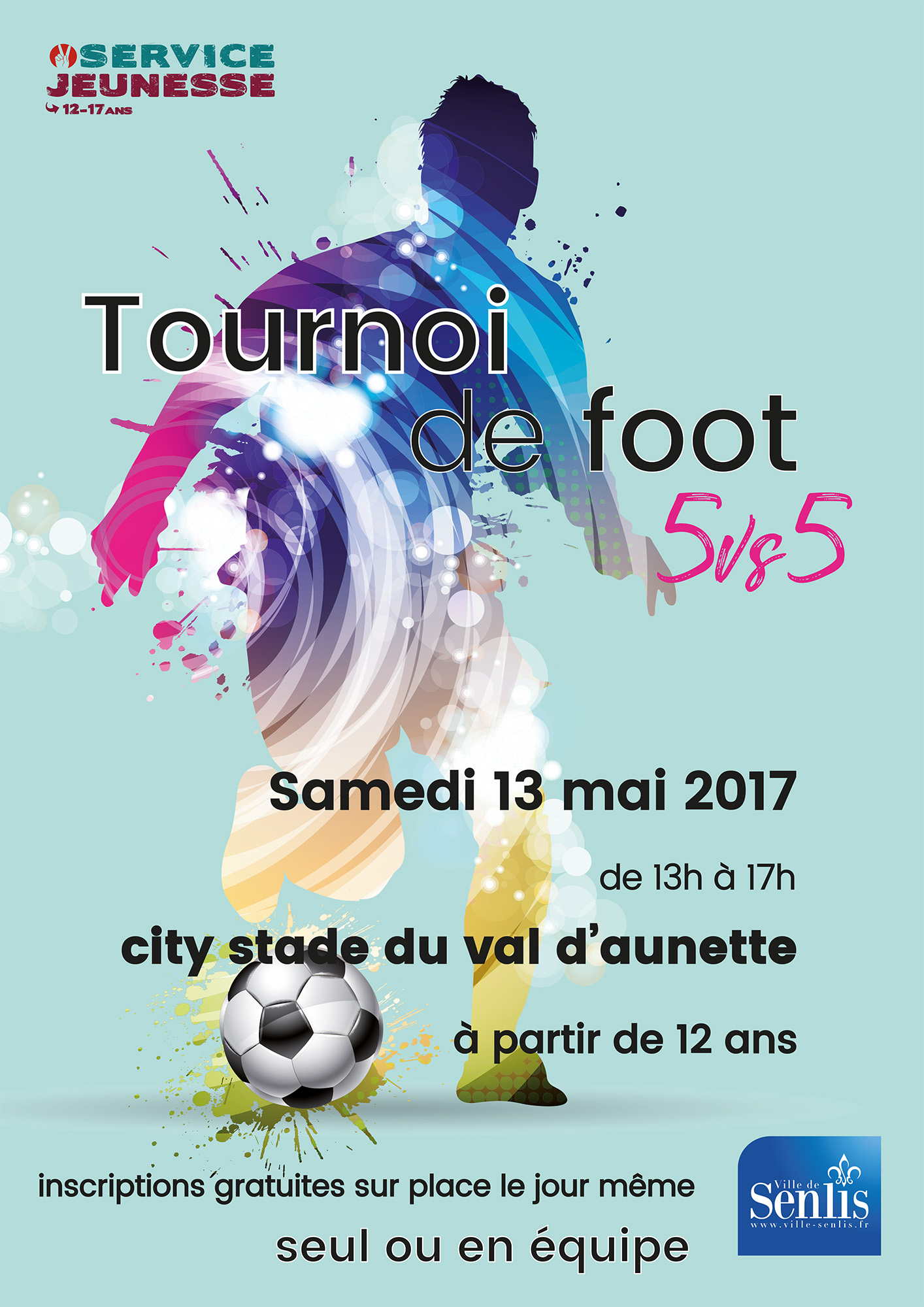 SERVICE JEUNESSE - TOURNOI FOOT - VAL D AUNETTE - AFFICHE