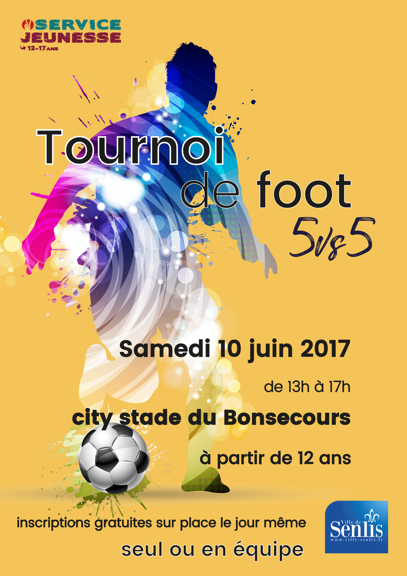 SERVICE JEUNESSE - TOURNOI FOOTBALL BON-SECOURS - AFFICHE