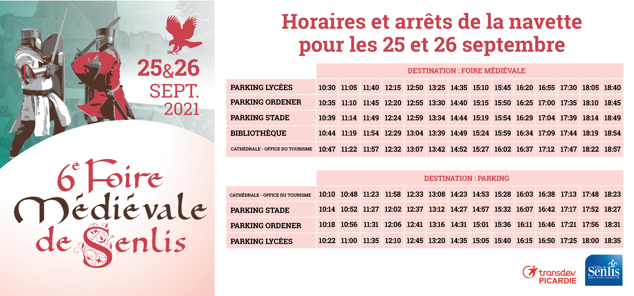 Horaire Navette Foire médiévale