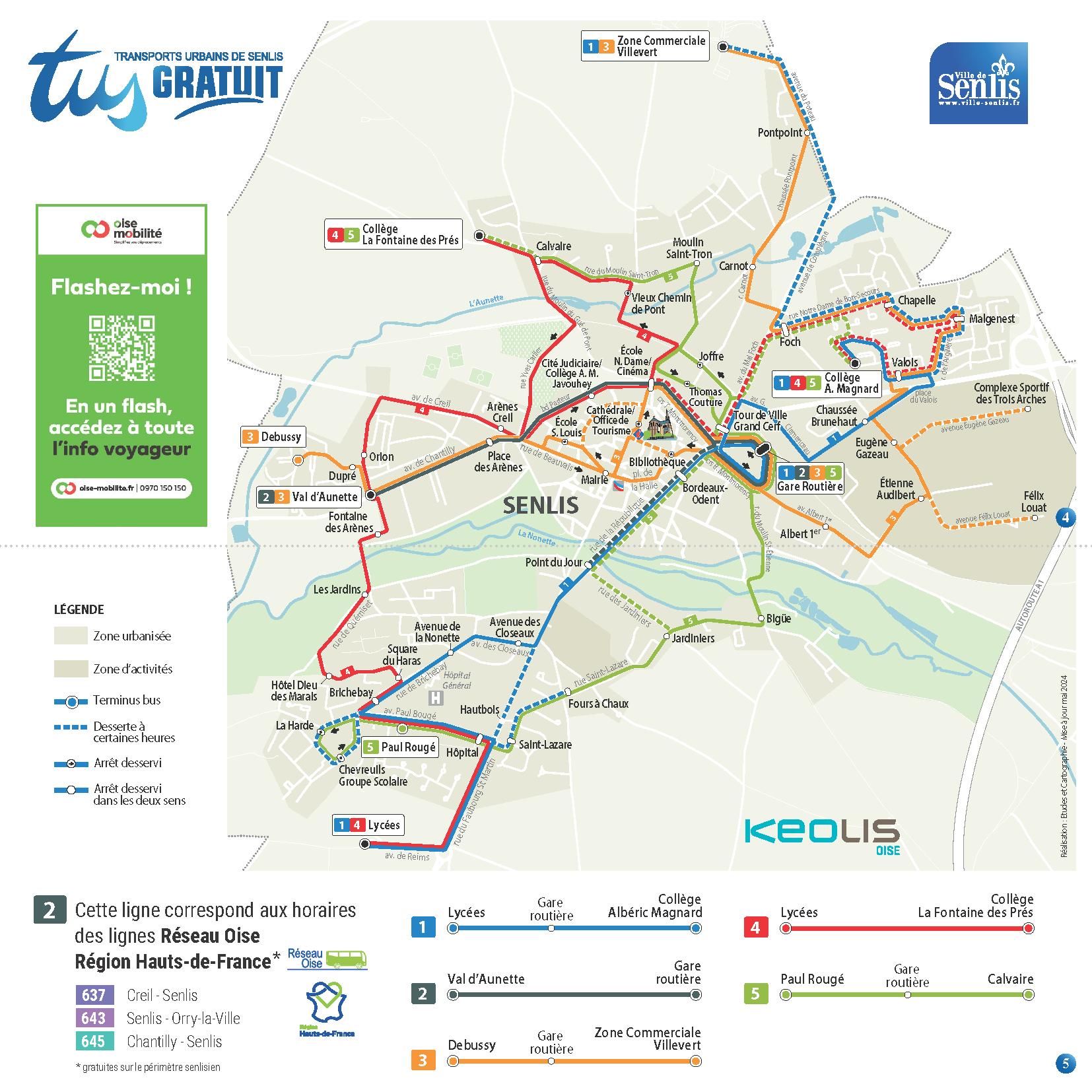 Plan de réseau TUS juillet 2024
